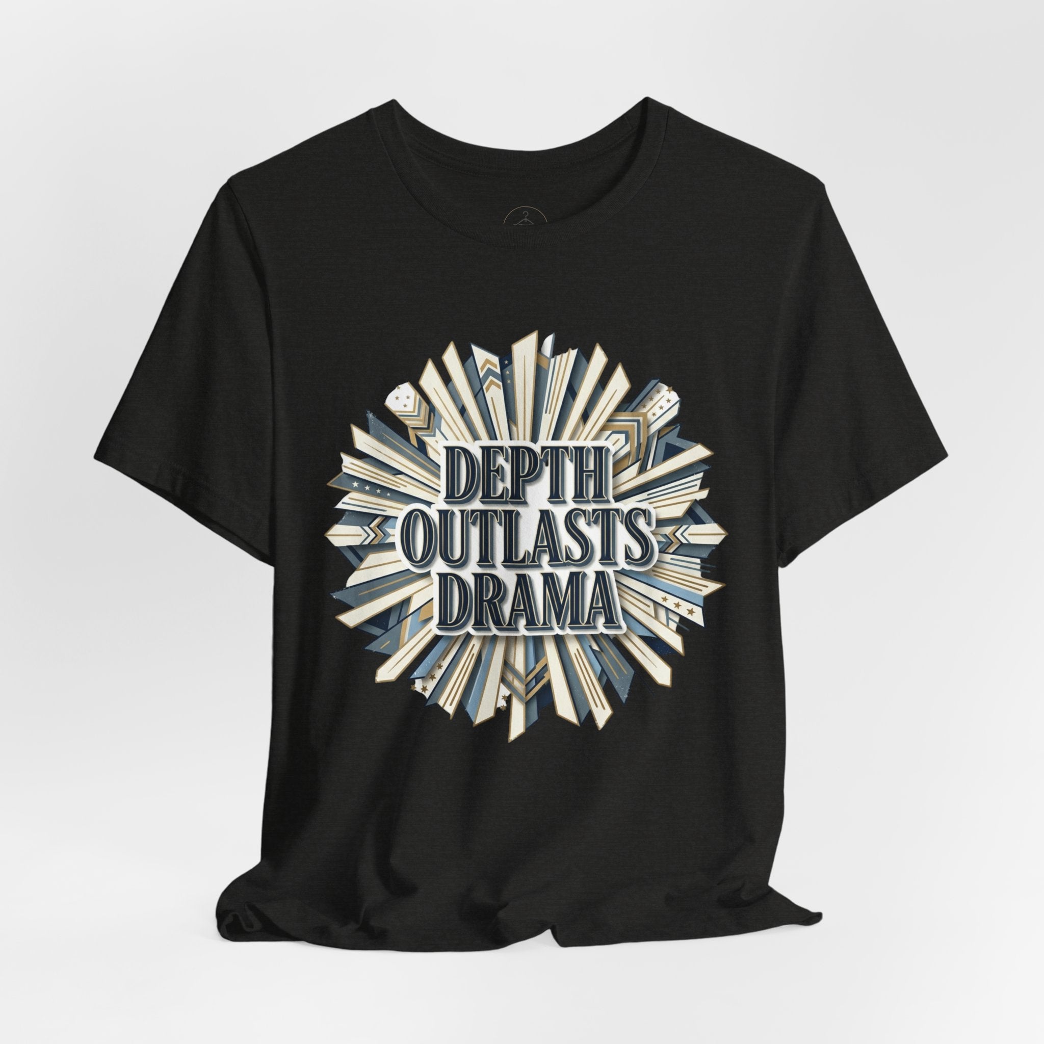 "Depth Outlasts Drama" Retro Burst Graphic Tee