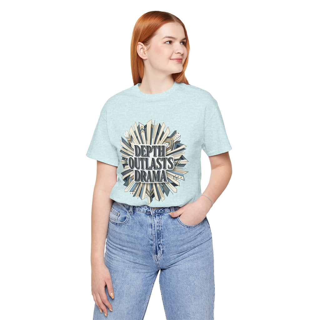 "Depth Outlasts Drama" Retro Burst Graphic Tee
