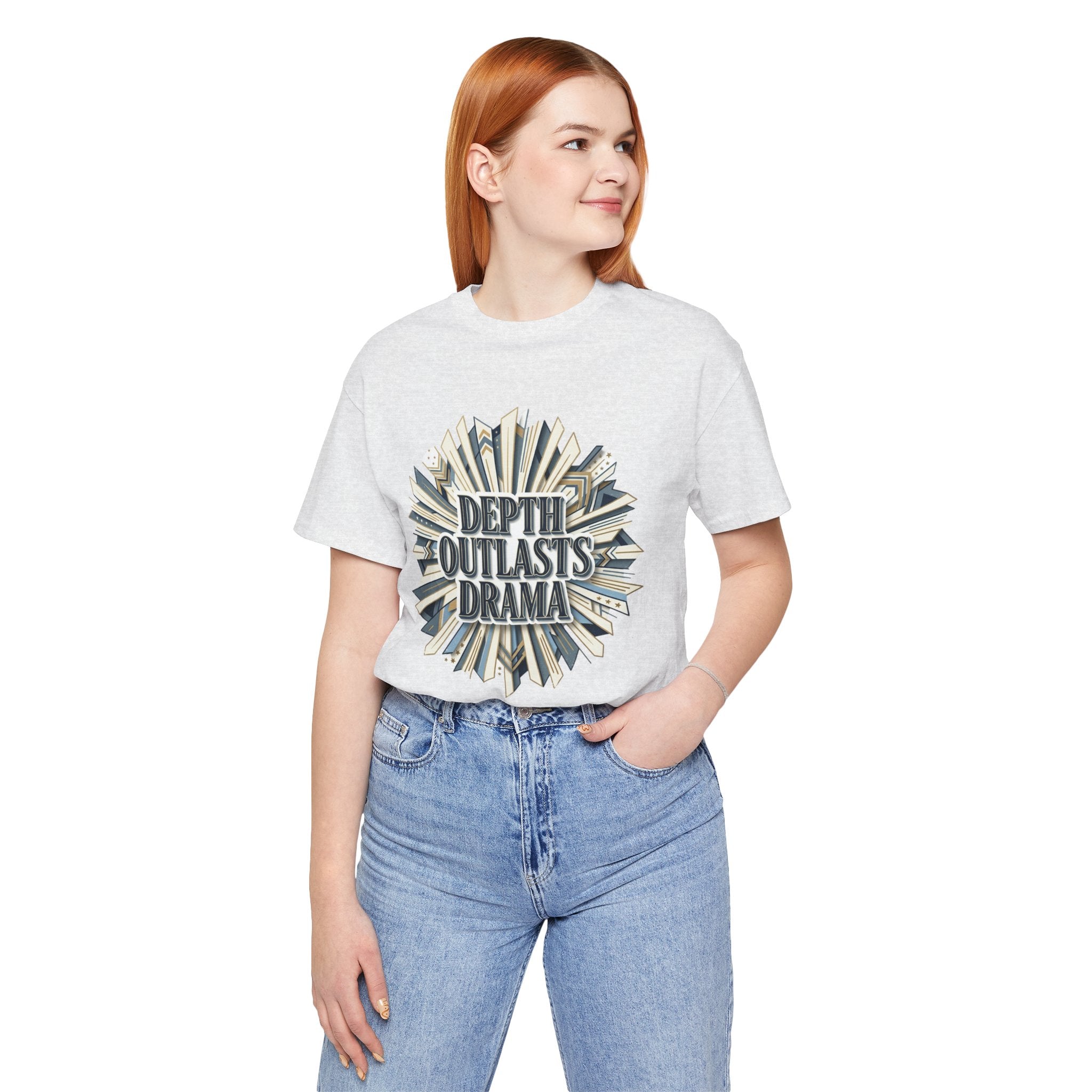 "Depth Outlasts Drama" Retro Burst Graphic Tee