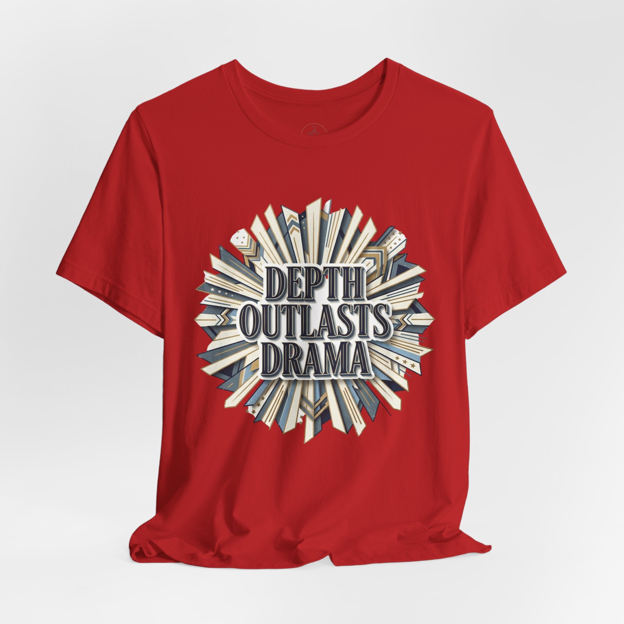 "Depth Outlasts Drama" Retro Burst Graphic Tee