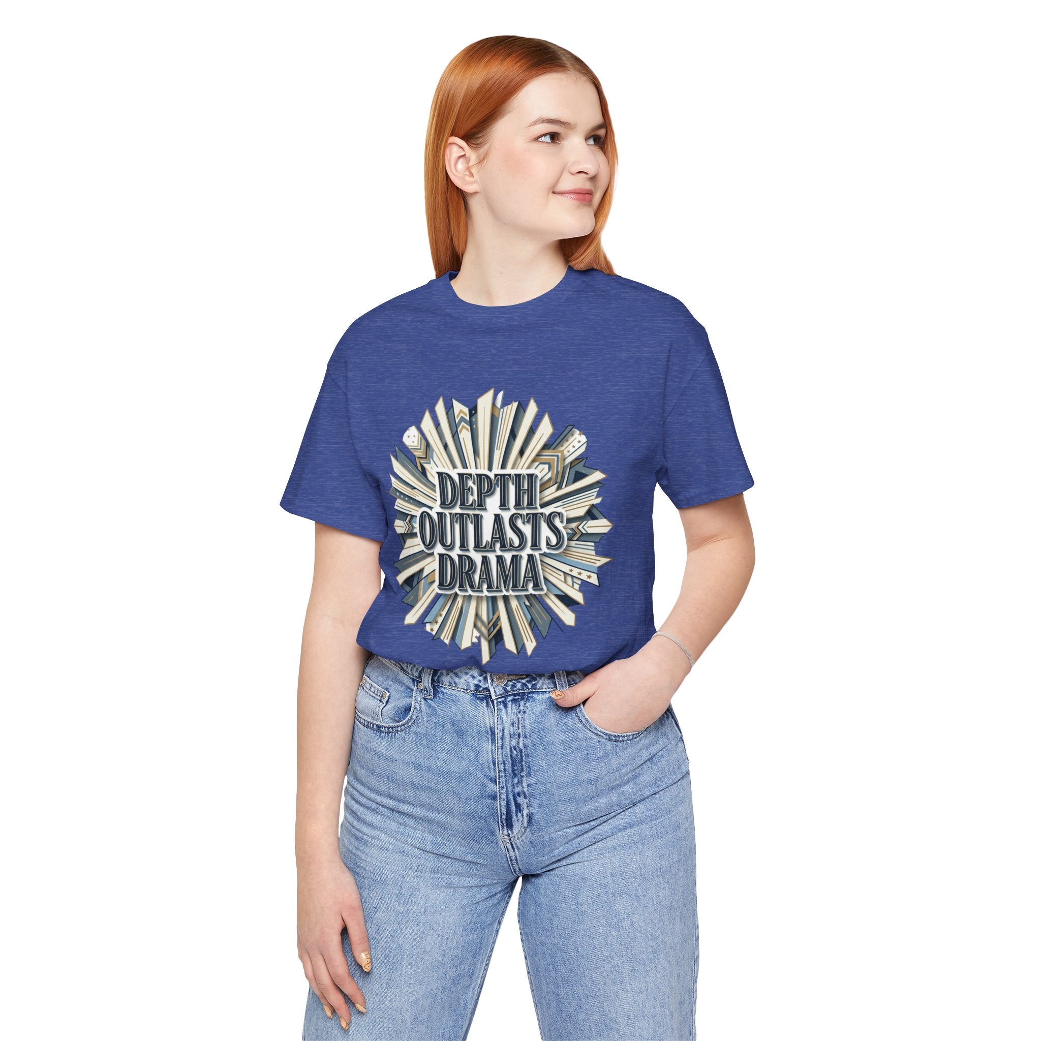 "Depth Outlasts Drama" Retro Burst Graphic Tee