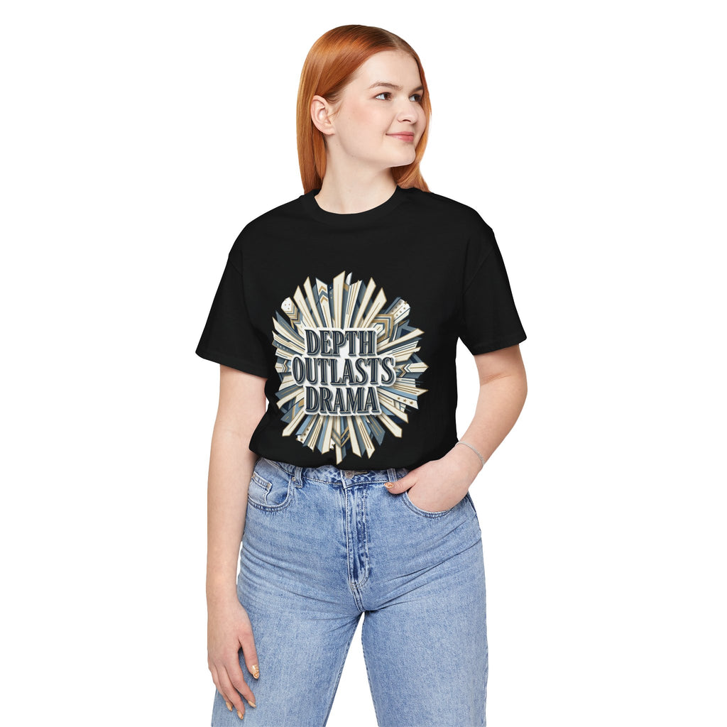 "Depth Outlasts Drama" Retro Burst Graphic Tee