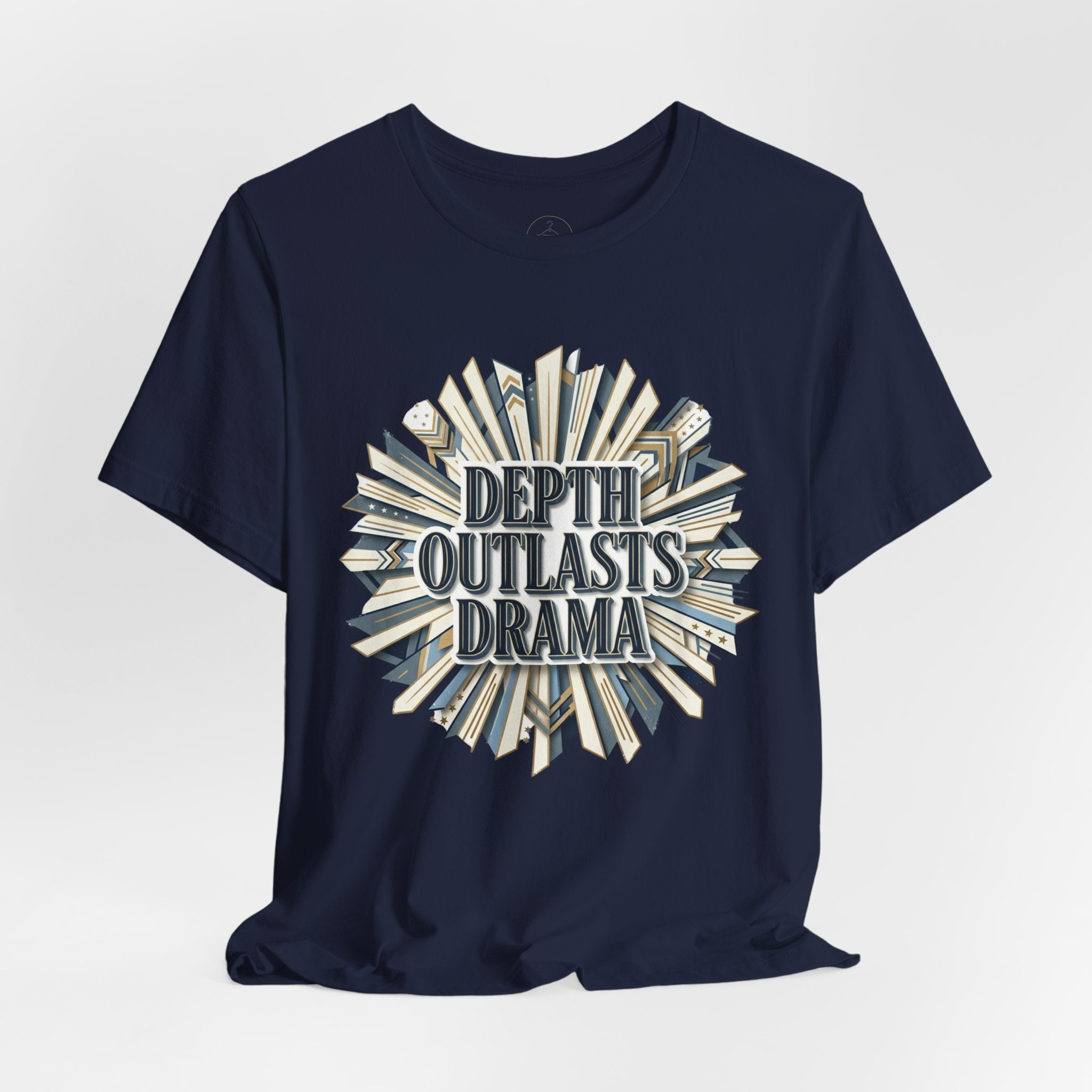 "Depth Outlasts Drama" Retro Burst Graphic Tee