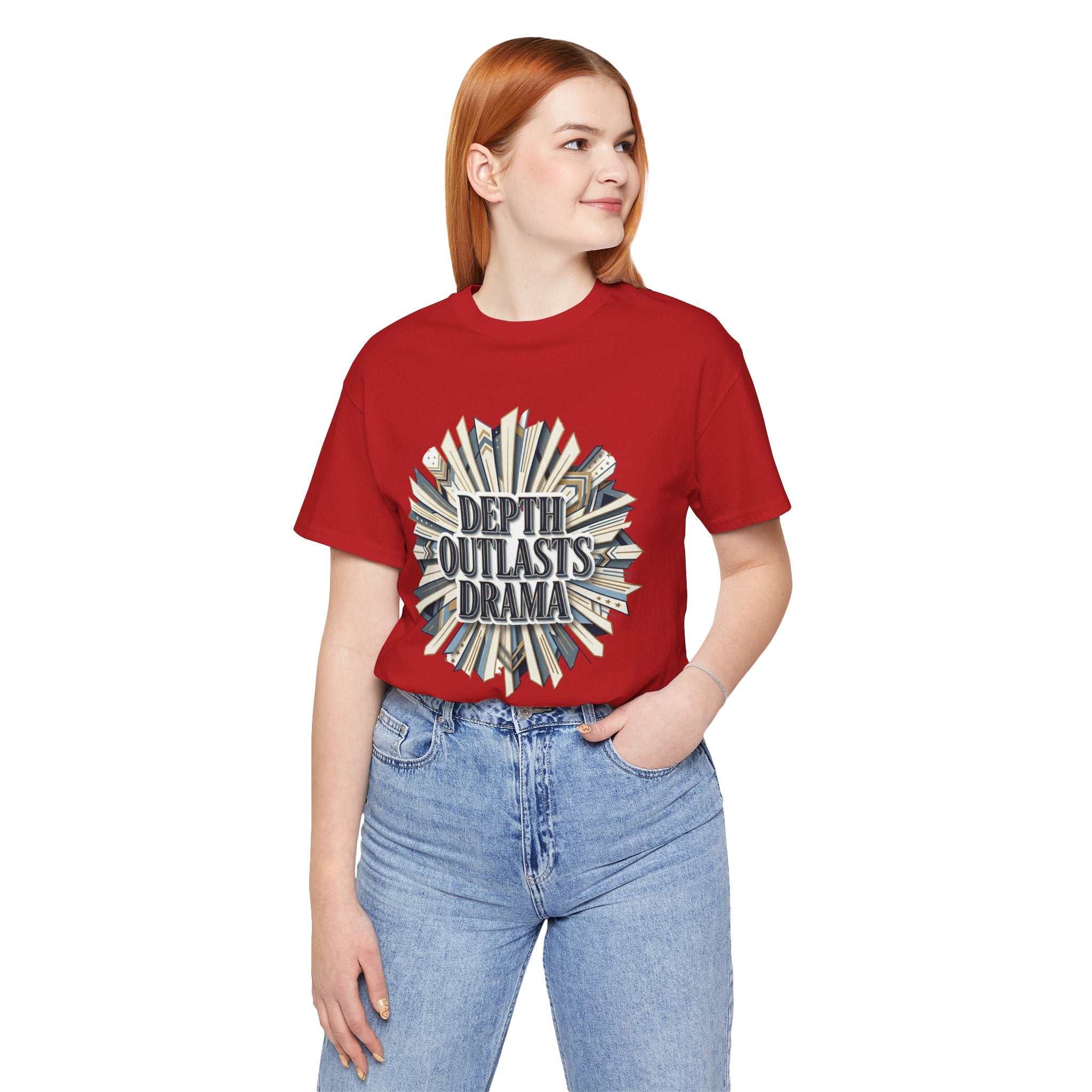 "Depth Outlasts Drama" Retro Burst Graphic Tee