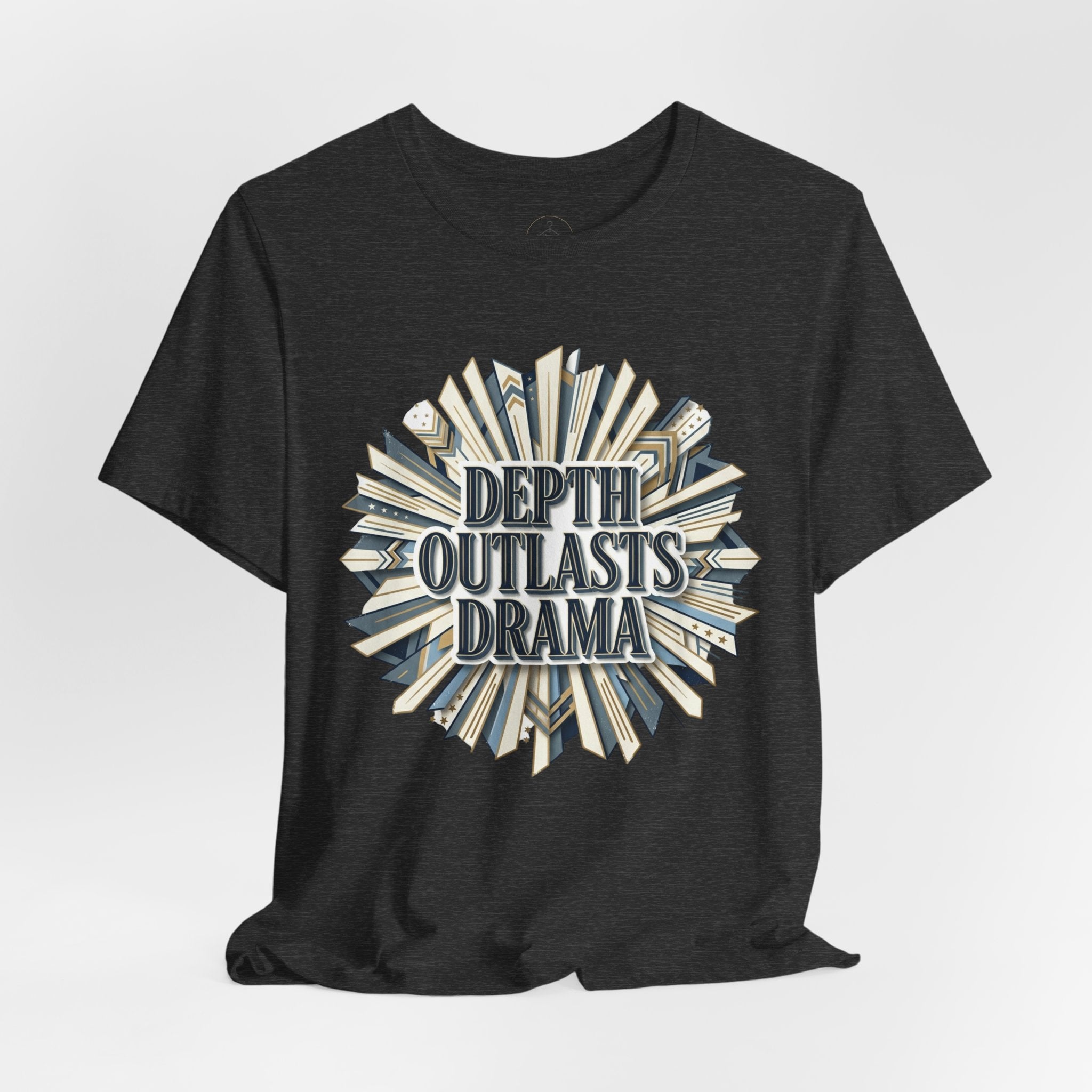 "Depth Outlasts Drama" Retro Burst Graphic Tee