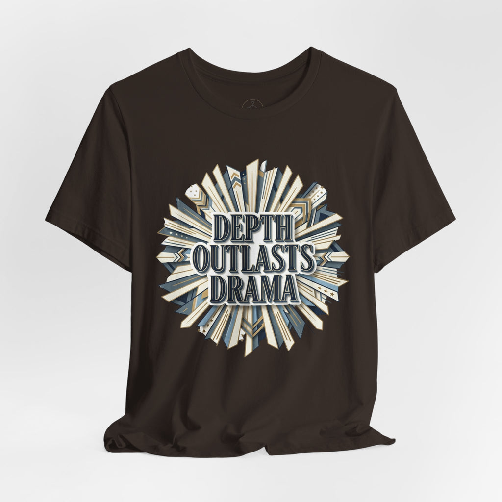 "Depth Outlasts Drama" Retro Burst Graphic Tee