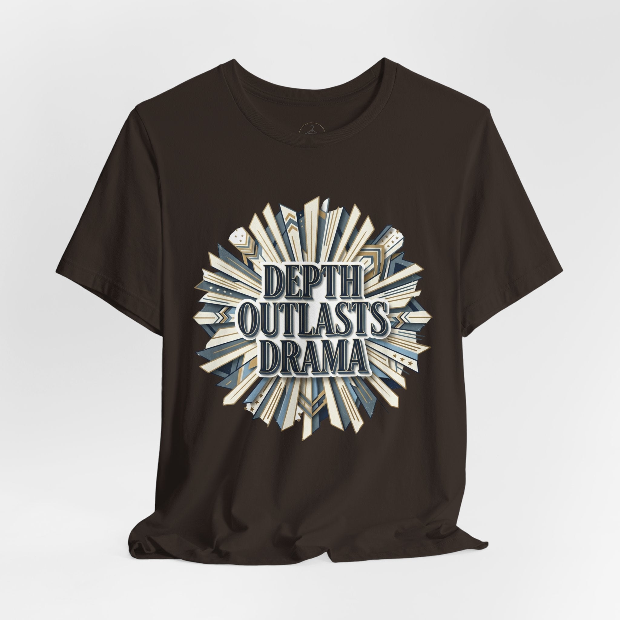 "Depth Outlasts Drama" Retro Burst Graphic Tee