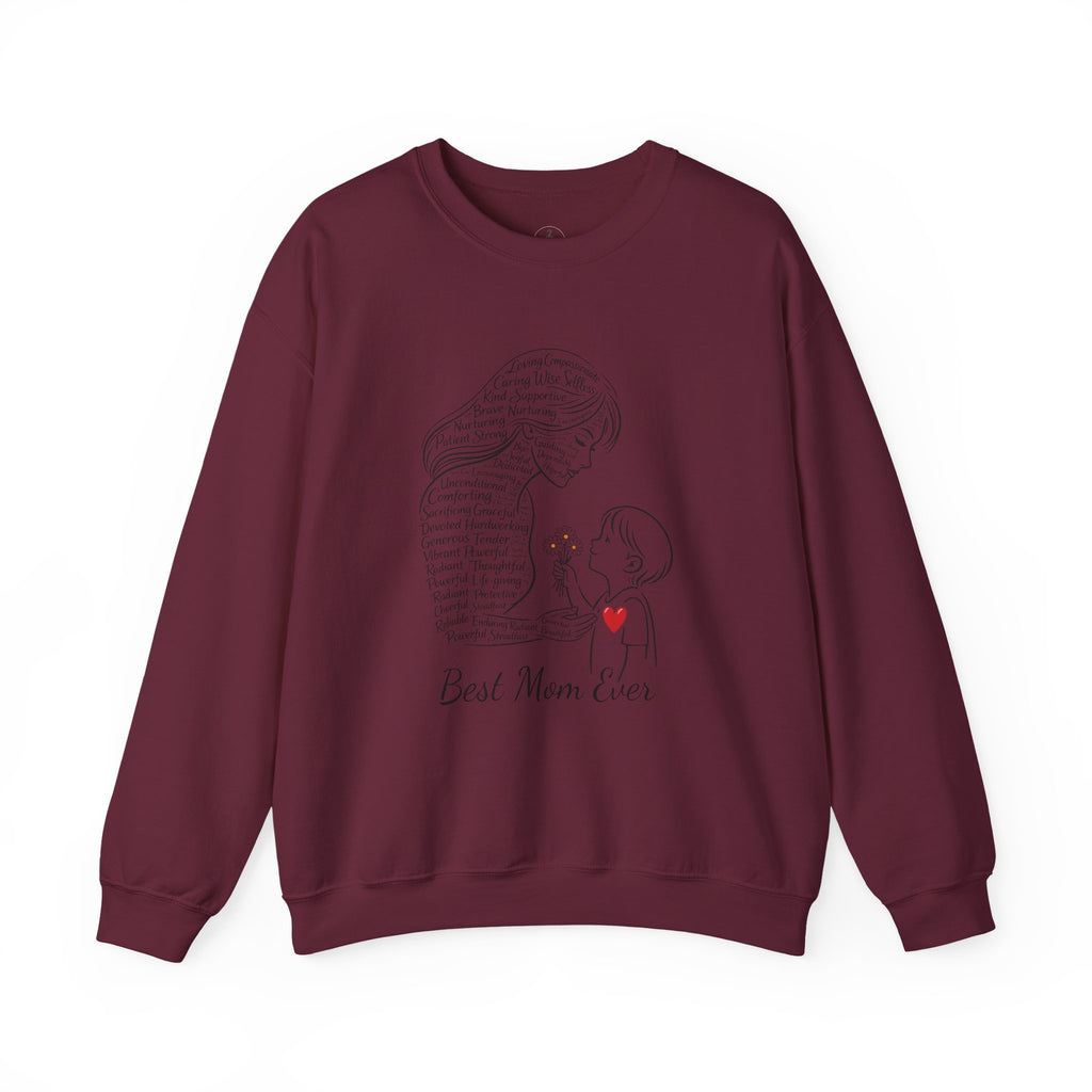Best Mom Ever Crewneck Sweatshirt — Mother's Day Mom & Child Heart Design