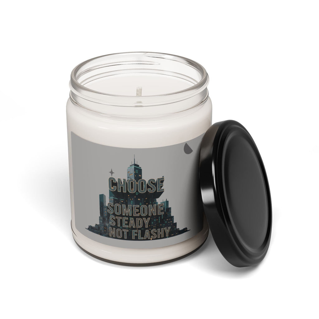 Neo‑Deco Chrome Geometry Candle.