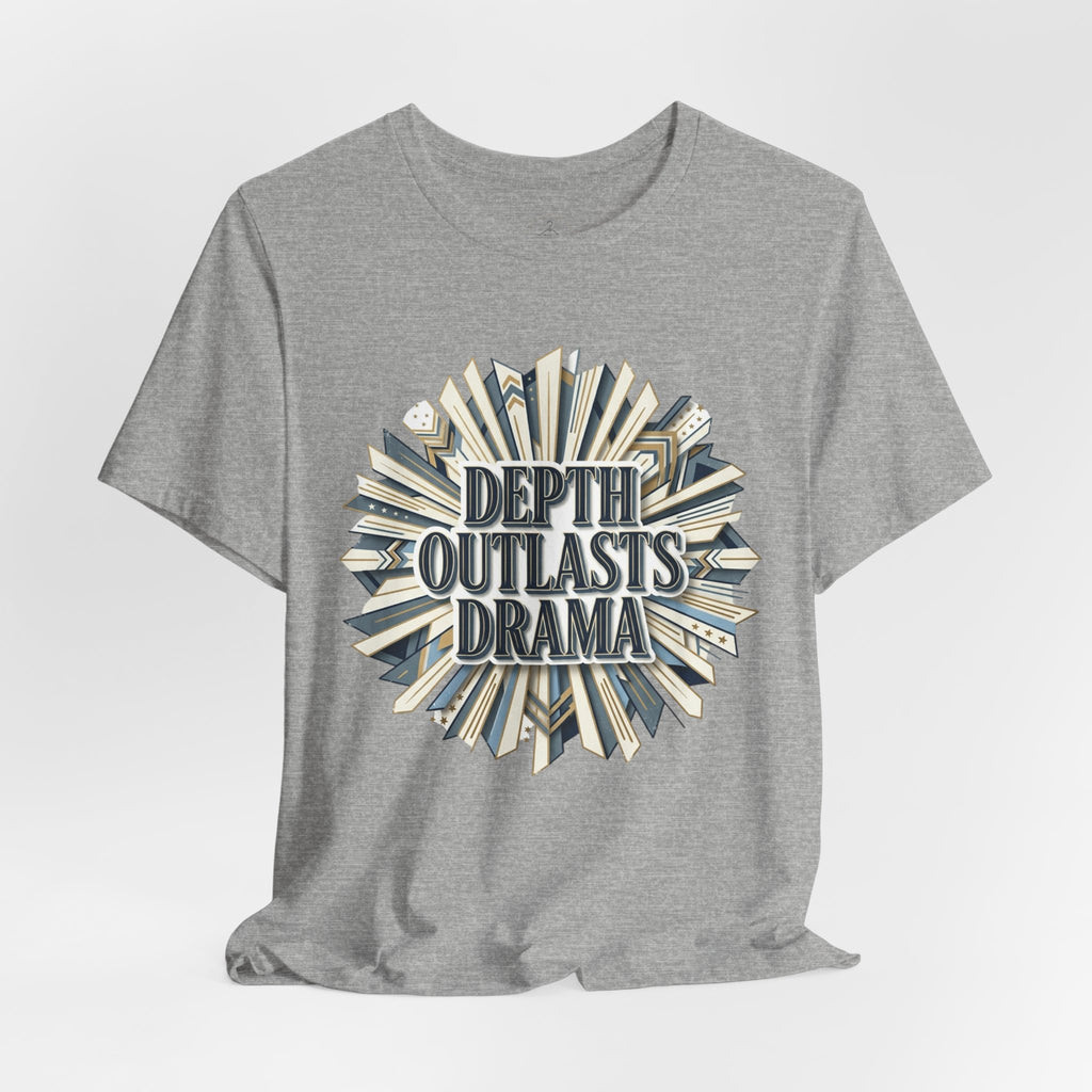 "Depth Outlasts Drama" Retro Burst Graphic Tee