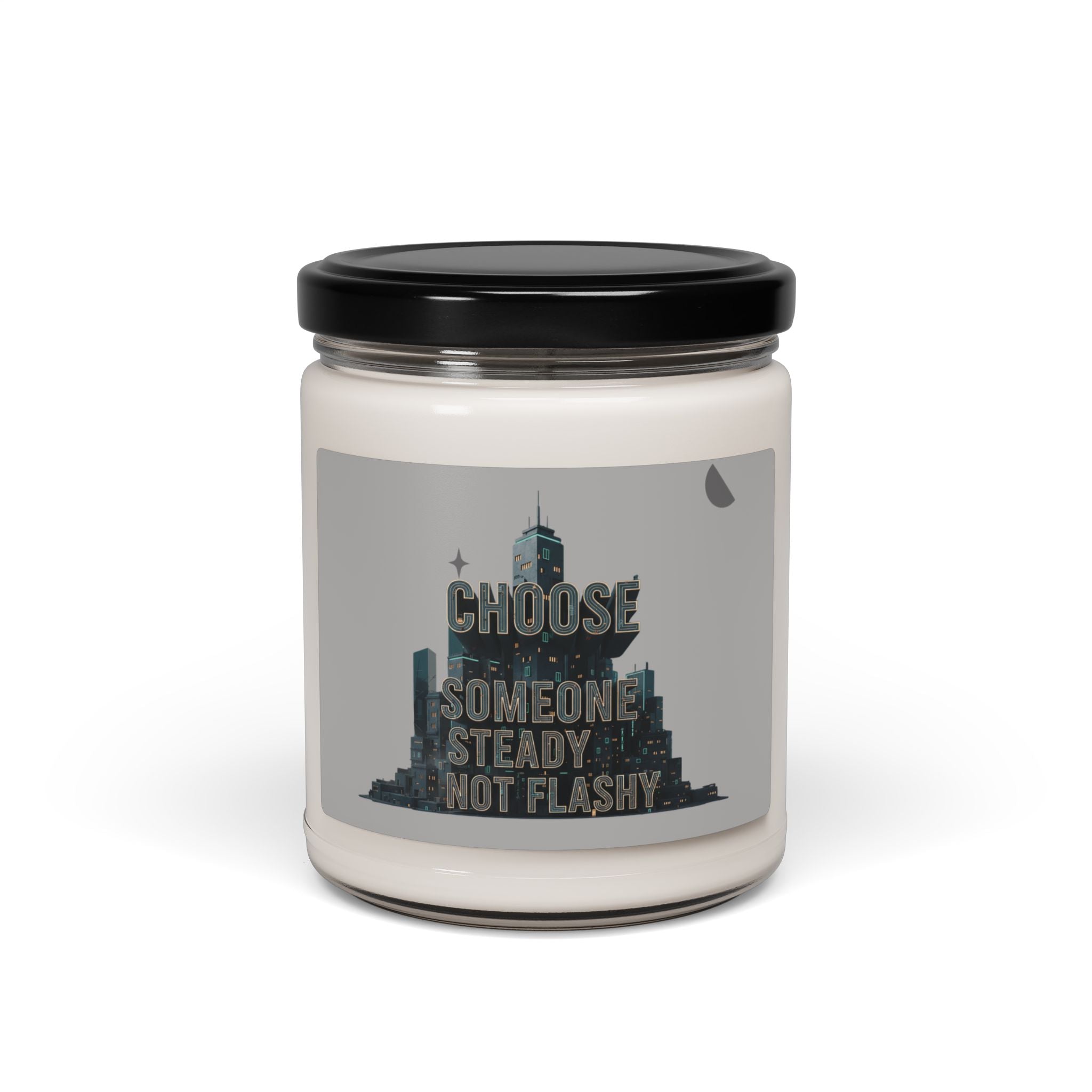 Neo‑Deco Chrome Geometry Candle.