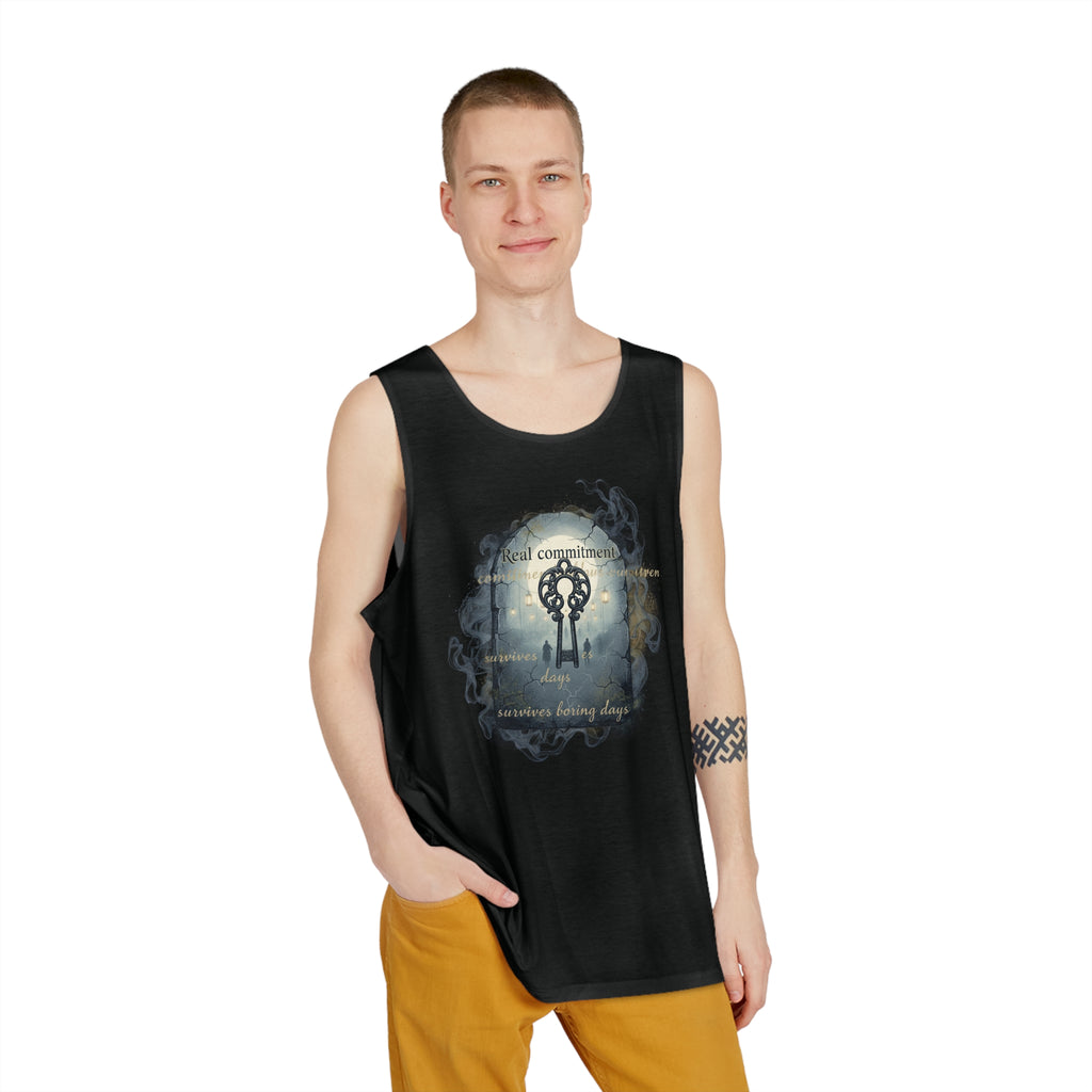 Mens Tank Top — Dark Gothic Moon Graphic Sleeveless Shirt