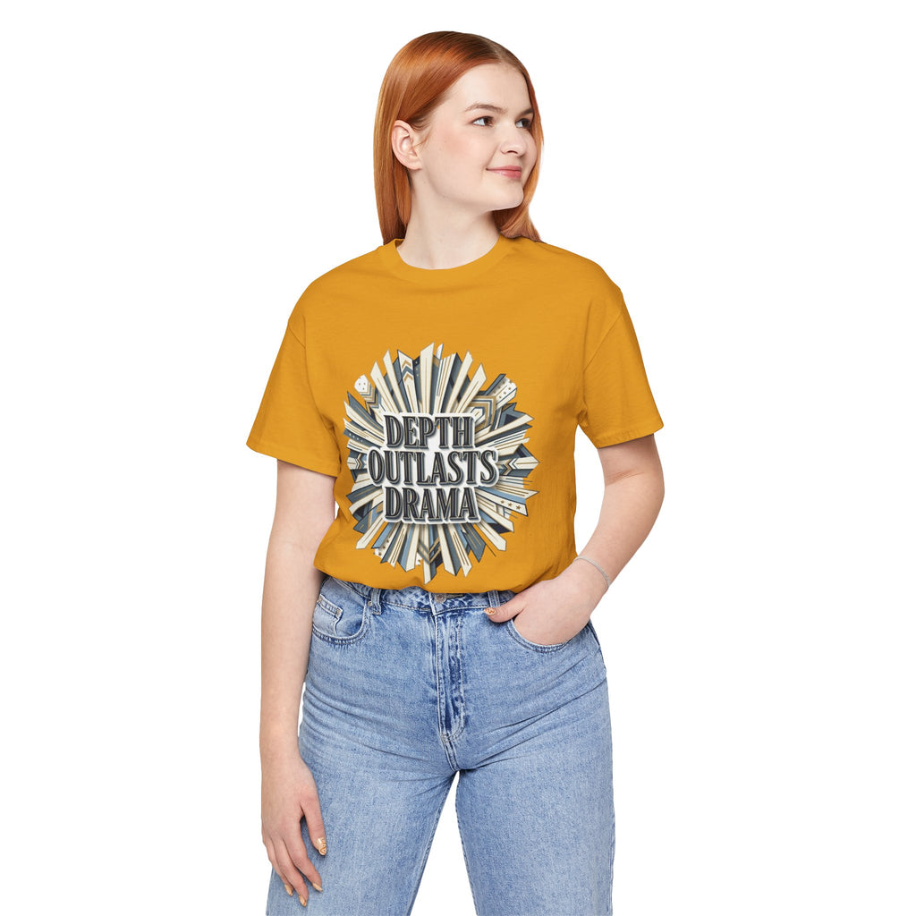"Depth Outlasts Drama" Retro Burst Graphic Tee