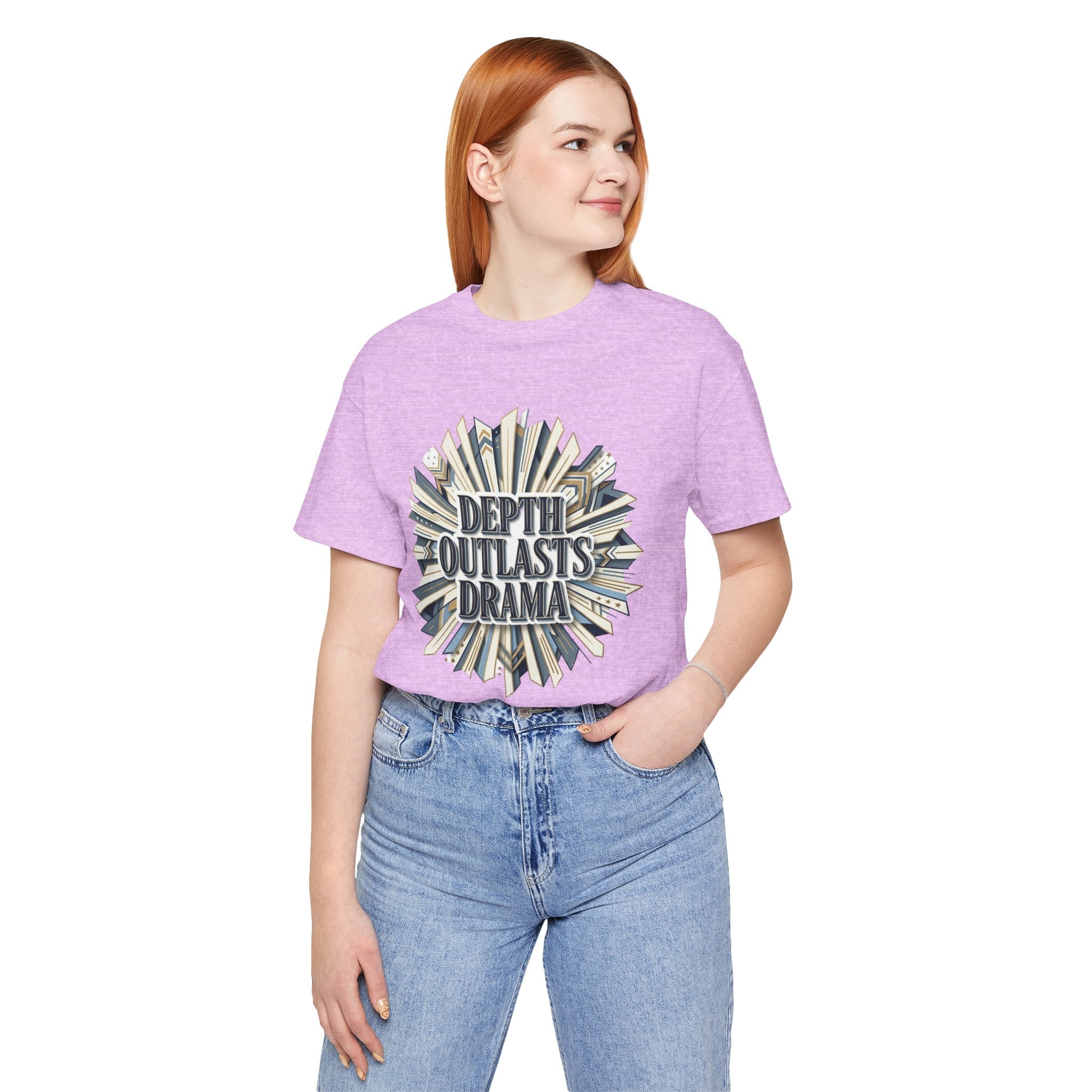 "Depth Outlasts Drama" Retro Burst Graphic Tee