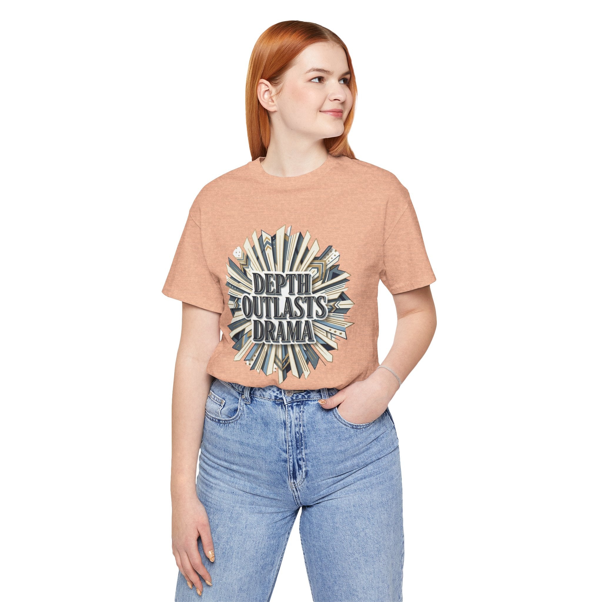 "Depth Outlasts Drama" Retro Burst Graphic Tee