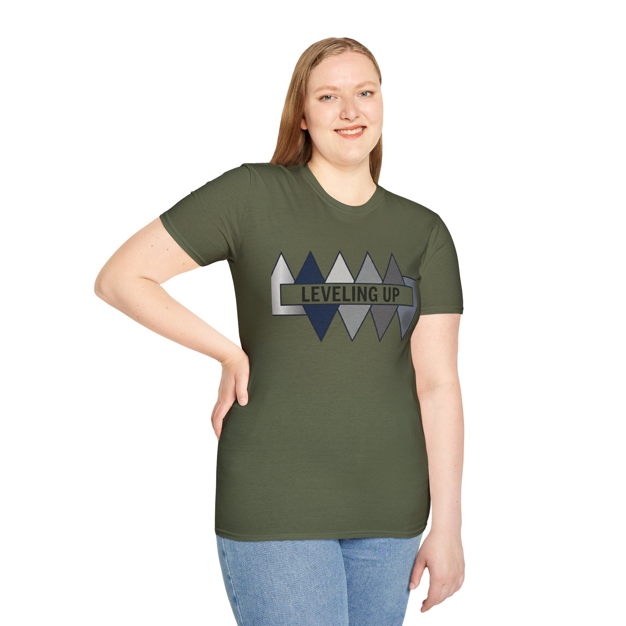 'Leveling up' Geometric Arrow Graphic t-shirt