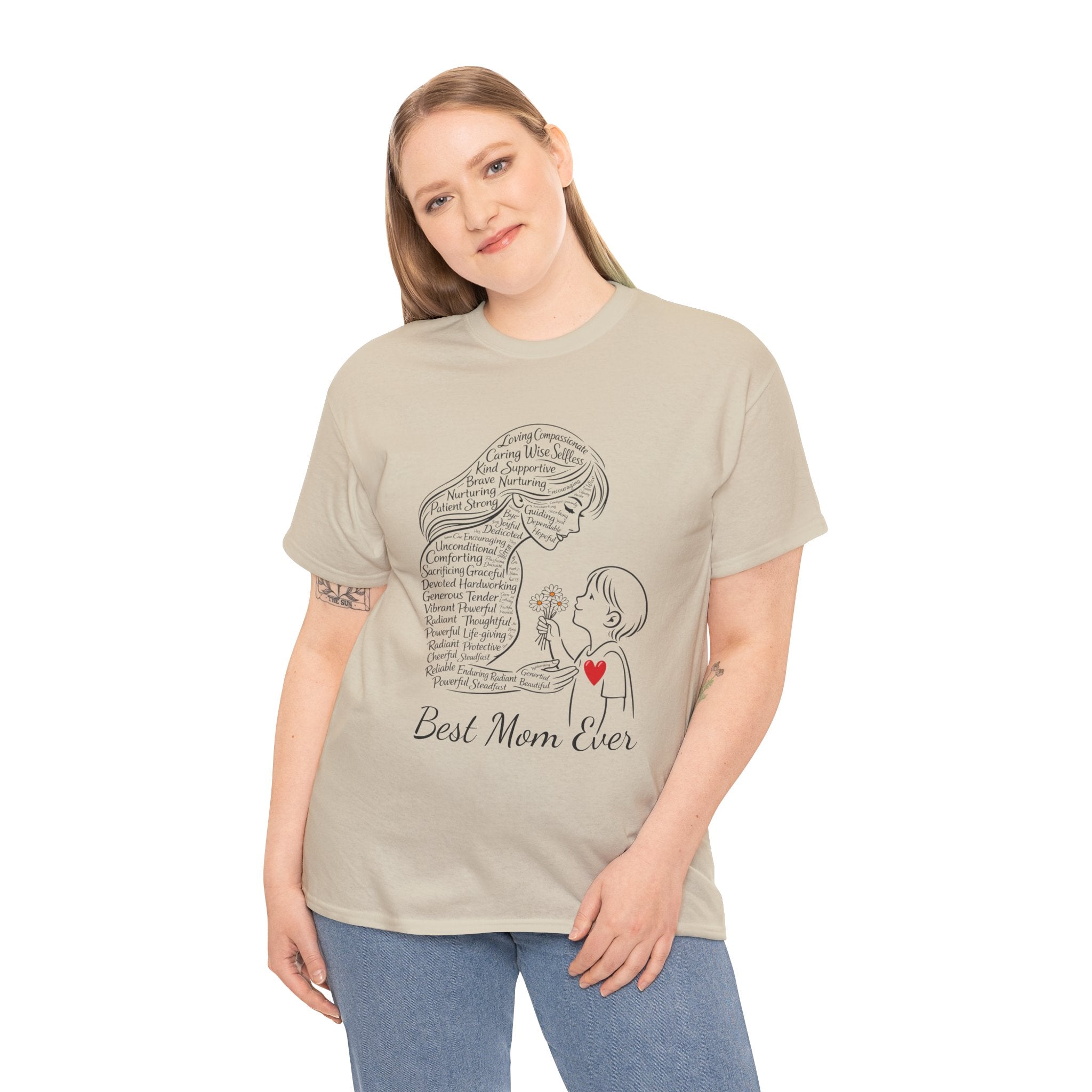 Best Mom Ever T‑Shirt — Mother's Day Gift | Mother & Child Heart Illustration