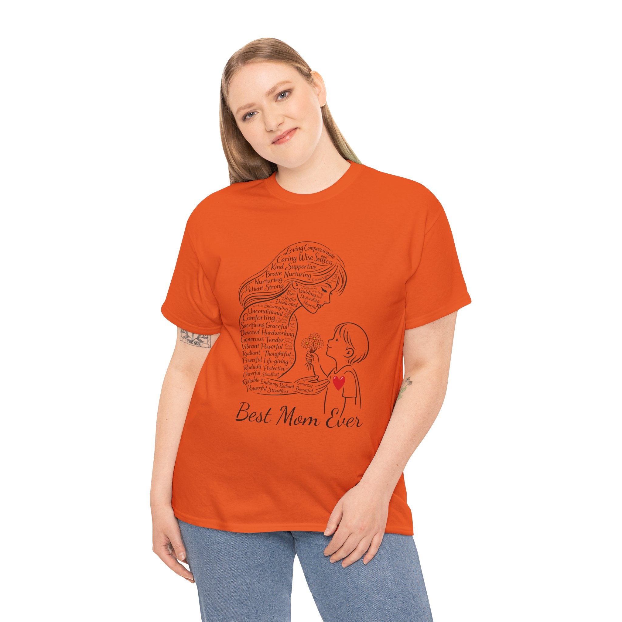 Best Mom Ever T‑Shirt — Mother's Day Gift | Mother & Child Heart Illustration