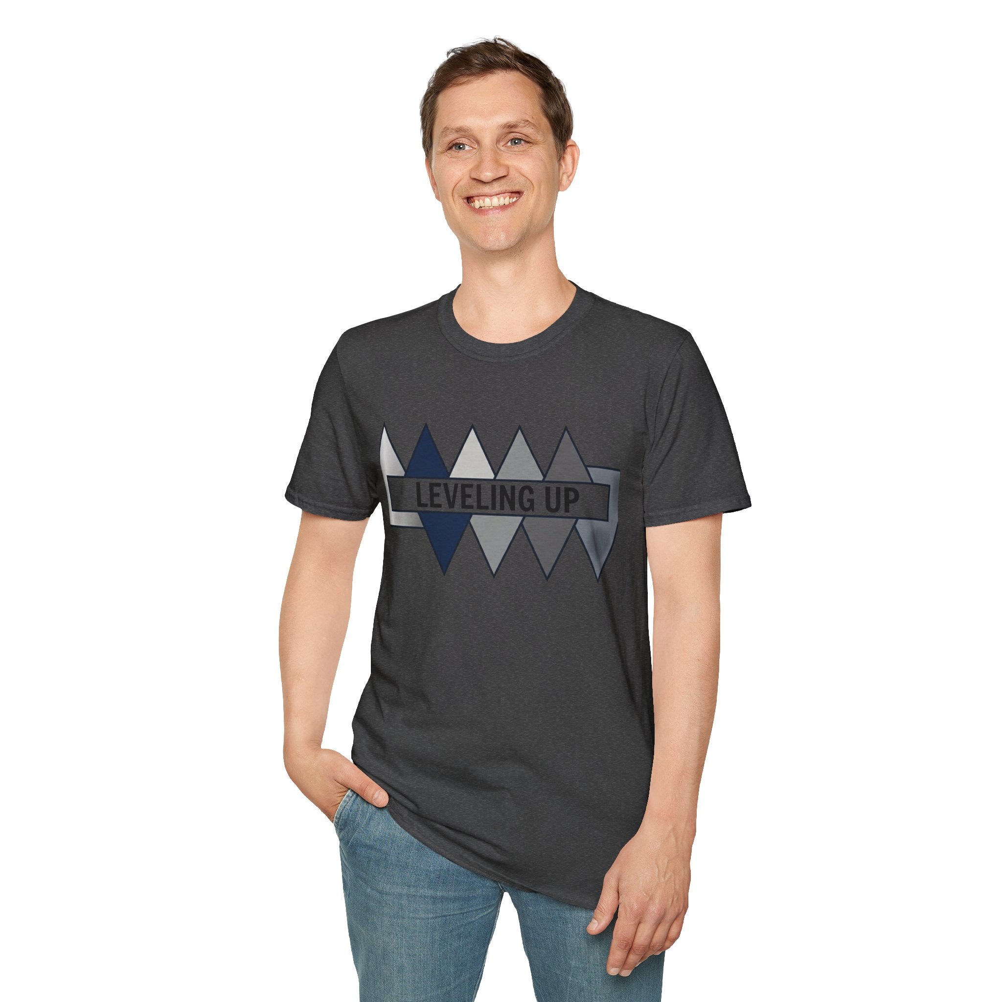 'Leveling up' Geometric Arrow Graphic t-shirt