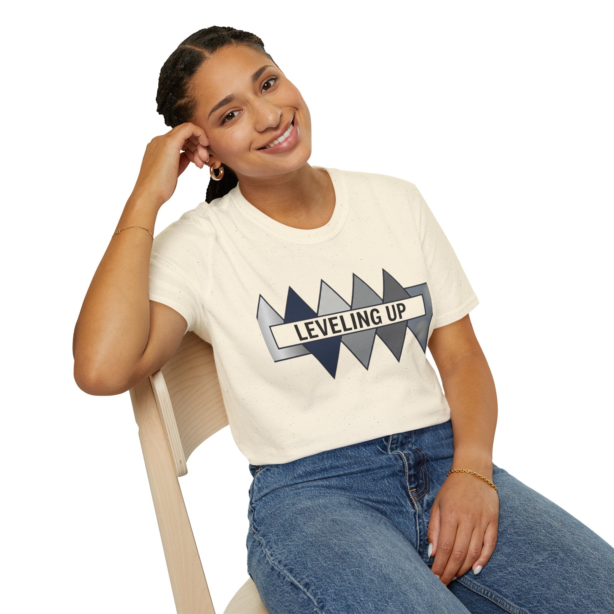 'Leveling up' Geometric Arrow Graphic t-shirt