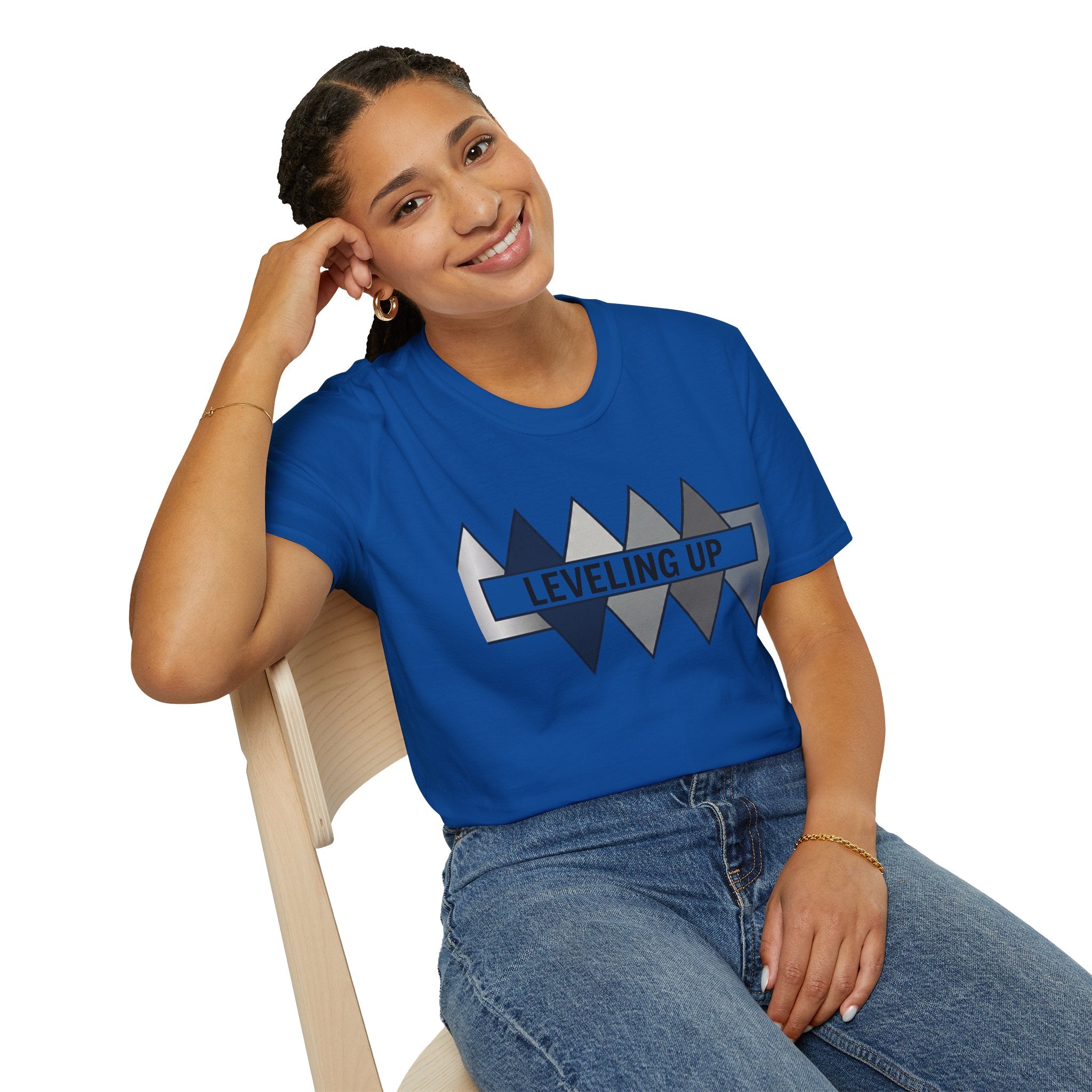 'Leveling up' Geometric Arrow Graphic t-shirt