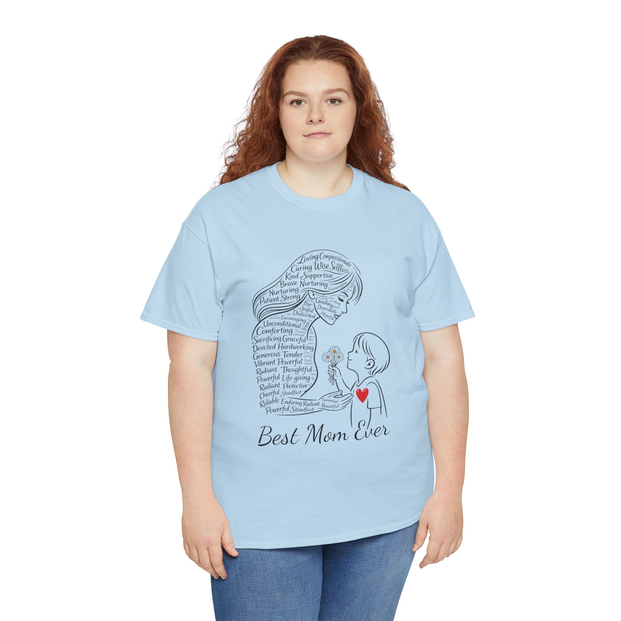 Best Mom Ever T‑Shirt — Mother's Day Gift | Mother & Child Heart Illustration