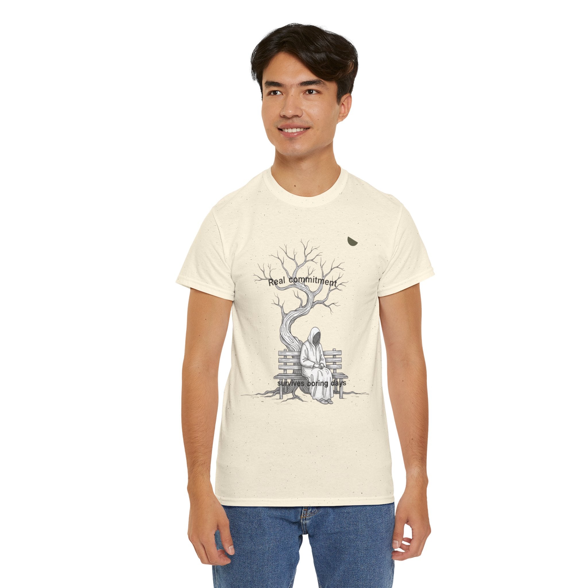 Real commitment Tee — 'Feel Something' Graphic Cotton T-Shirt