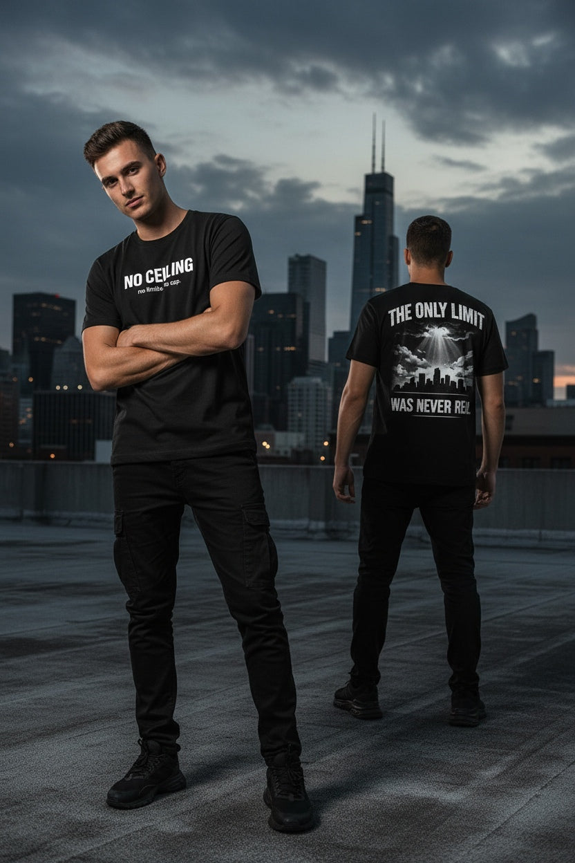 "No Ceiling / The Only Limit Was Never Real" Inspirational Graphic Tee