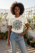 "Depth Outlasts Drama" Retro Burst Graphic Tee