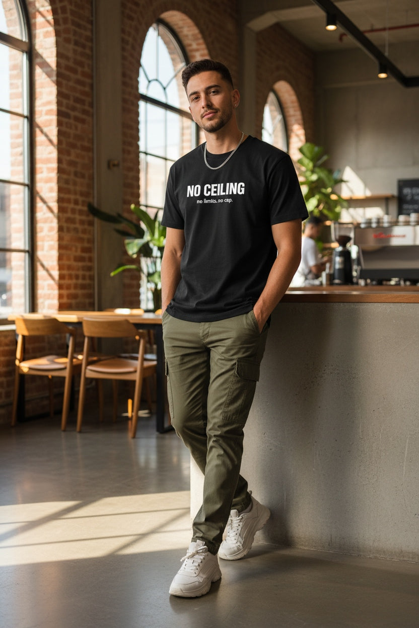 "No Ceiling / The Only Limit Was Never Real" Inspirational Graphic Tee